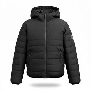 Cozy performance Black Puffer hoodie coat Jacket abercrombie kids 13/14 NWOT